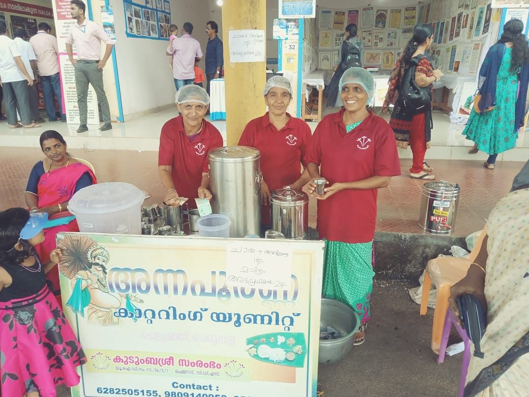 Members of Annapoorna Catering unit under Kudumbasree Mission 