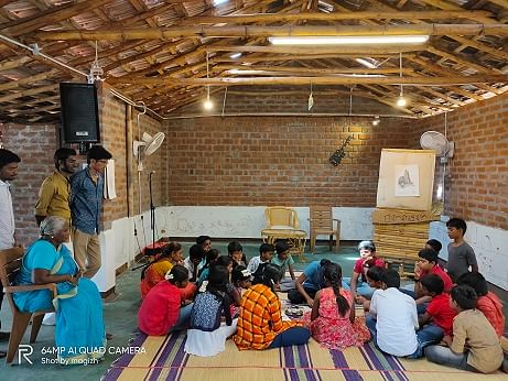 Children attending their classes at the Damarugam Learning Centre
